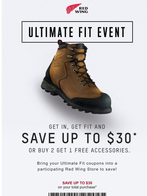 red wing boots coupons in store