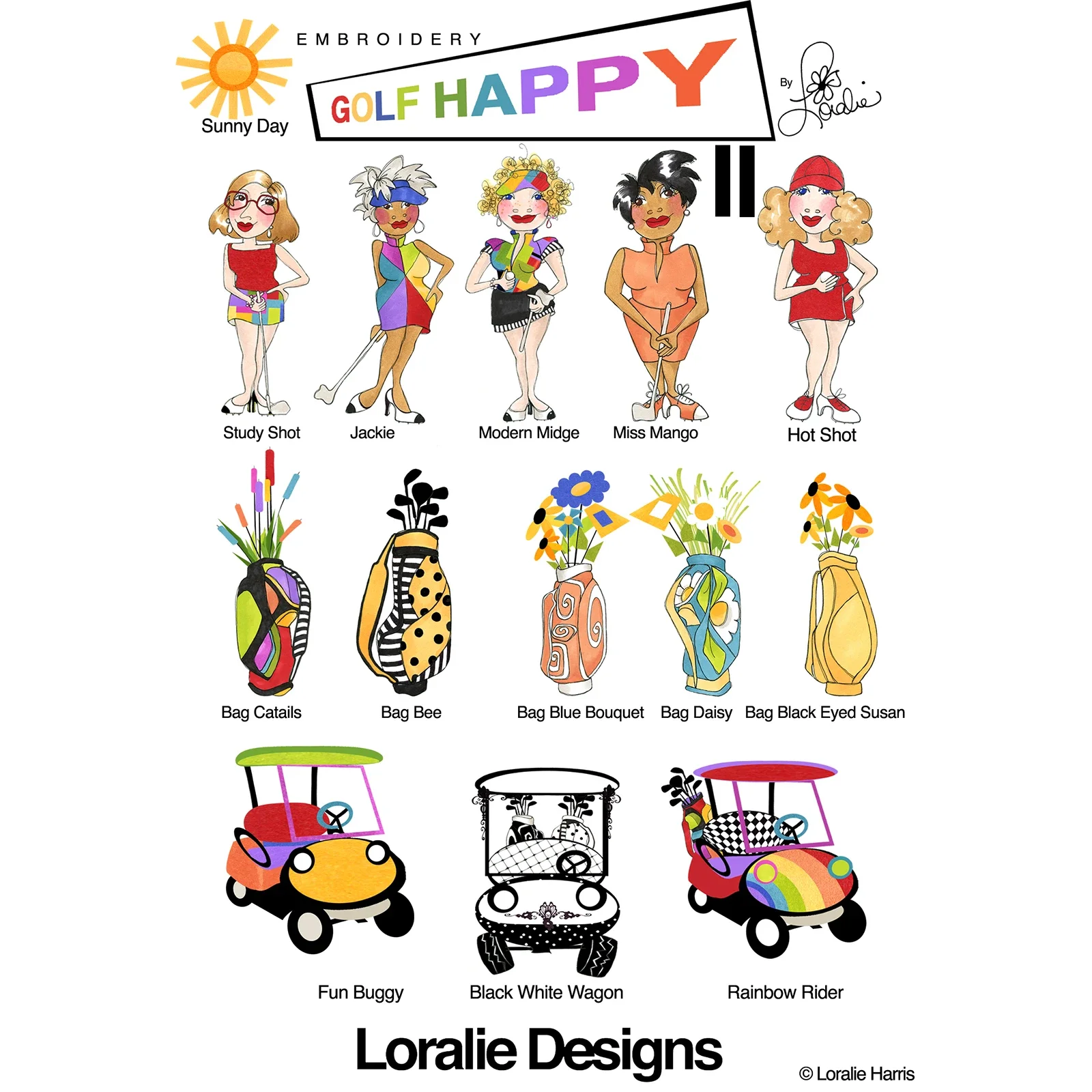 Loralie Designs Golf Happy 2 Embroidery Machine Designs Now Available Milled,Attractive Wedding Simple Blouse Embroidery Designs