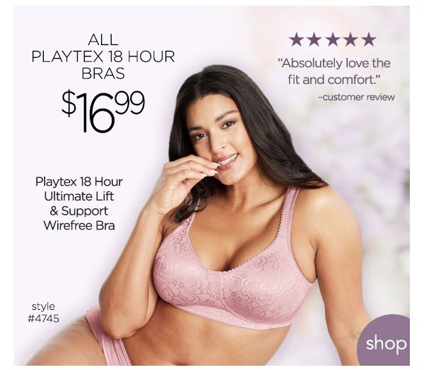Hanes: Stock Up Now: Playtex 18 Hour Bras $16.99