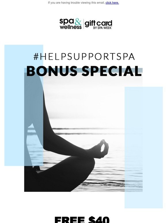 Suppor Spa With This Special Bonus Offer...