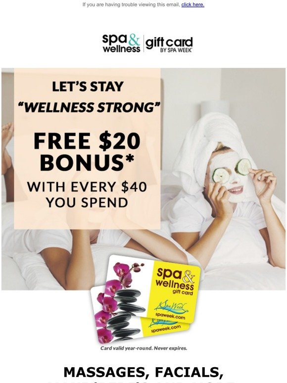 #WellnessStrong - Free $20 Bonus With Every $40 Spent...