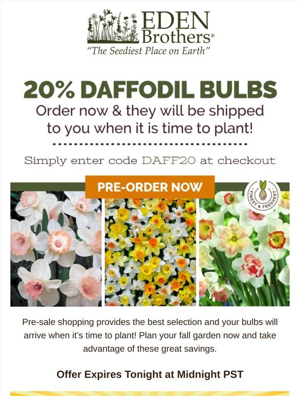 Eden Brothers Seed Company Email Newsletters Shop Sales