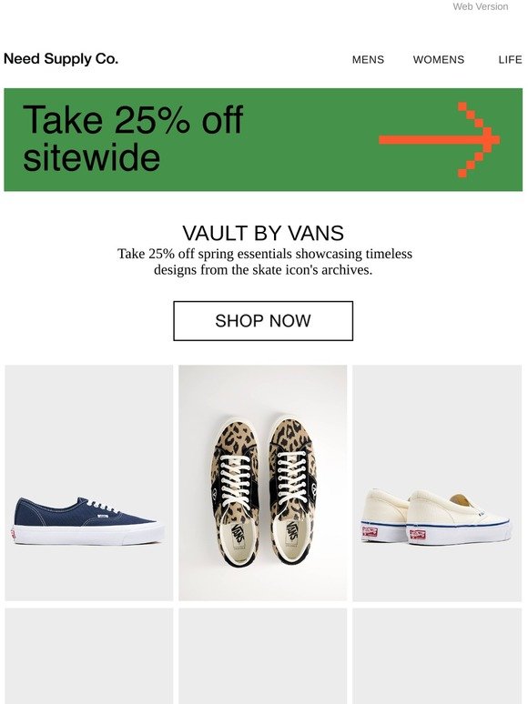 Need Supply Co.: Vault by Vans - Now 25 