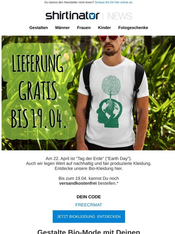 Shirtinator At Zum Tag Der Erde Nachhaltige Bio Kleidung Milled
