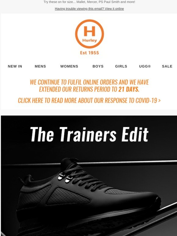 hurleys.co.uk: The Trainer Edit | Milled