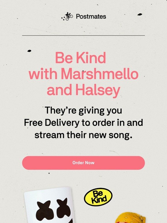 Postmates Free Delivery From Marshmello And Halsey Milled
