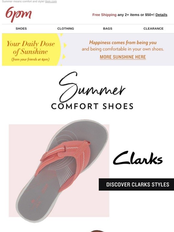 6pm: Summer Comfort Shoes: Clarks, ECCO 