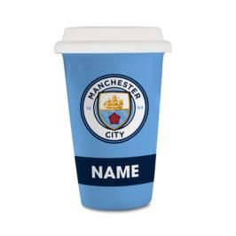 Personalised Leicester City FC Crest Reusable Coffee Cup Mug