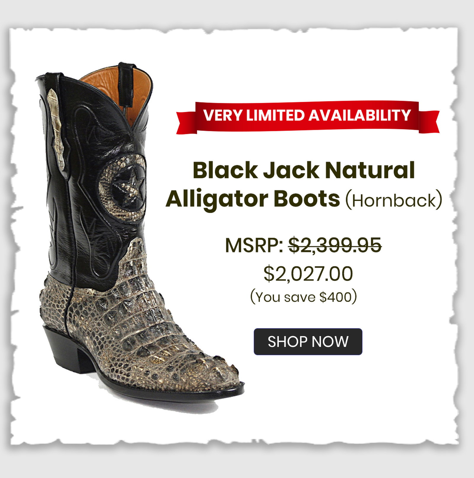 natural alligator boots