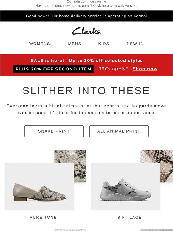 clarks 20 off coupon in store