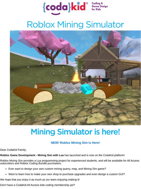 Codakid New Roblox Mining Sim With Lua Is Here Milled