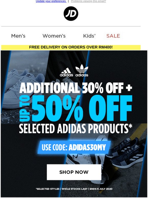 adidas additional 30 off sale