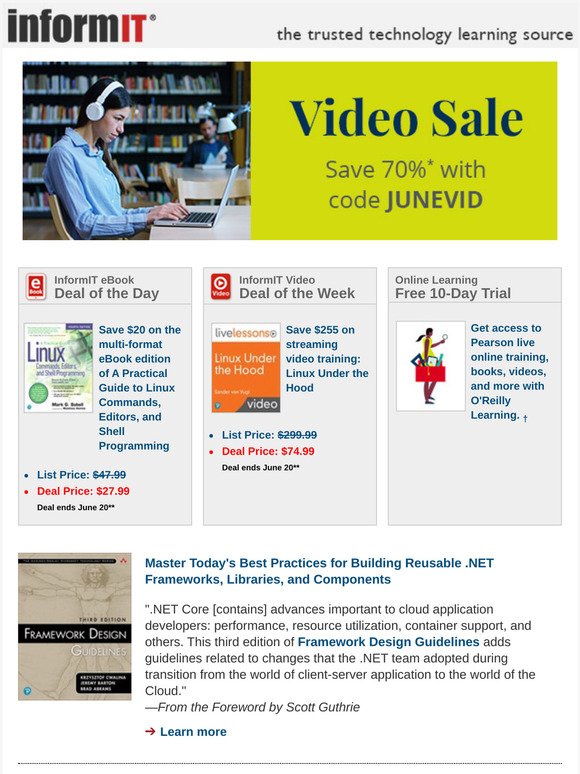 Pearson Education Informit Video Learning Sale What S New At