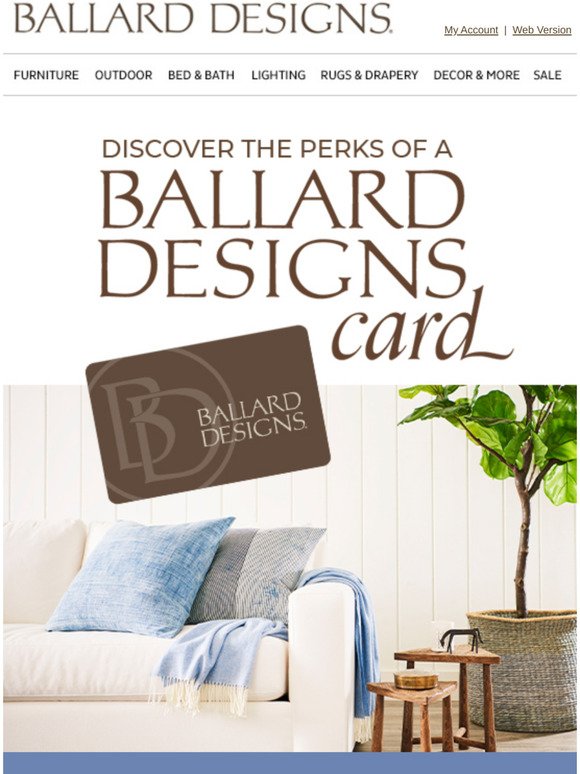 Ballard Designs Earn Rewards With A Ballard Designs Credit Card