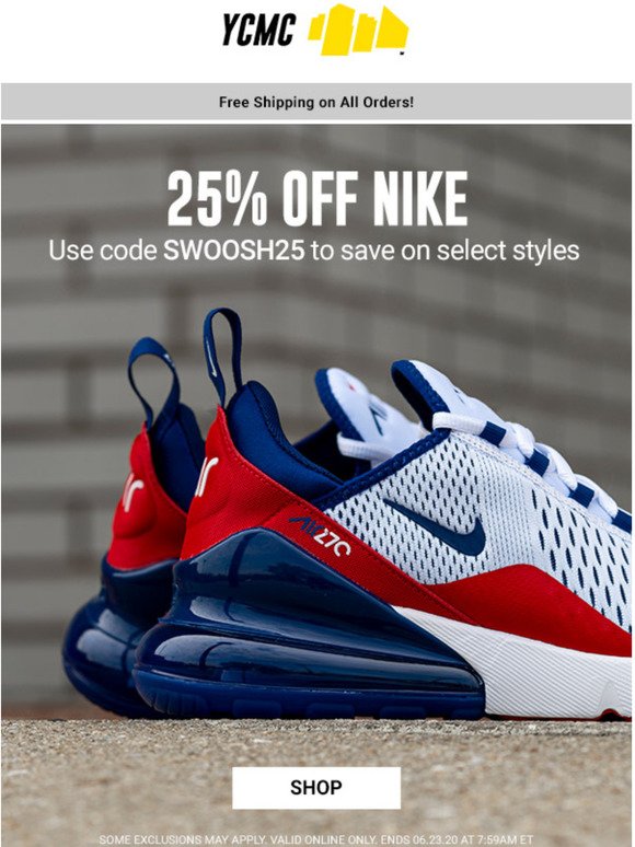 nike 25 off exclusions