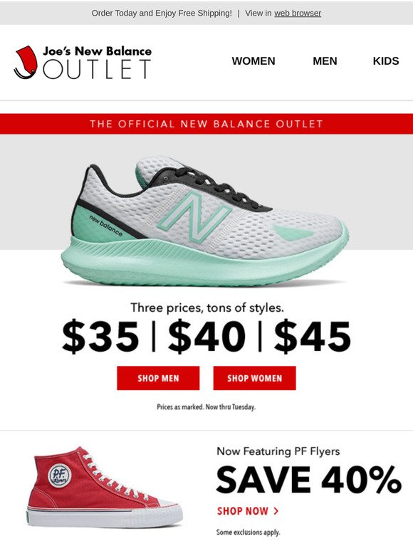 FINAL HOURS: NB Shoes $45 