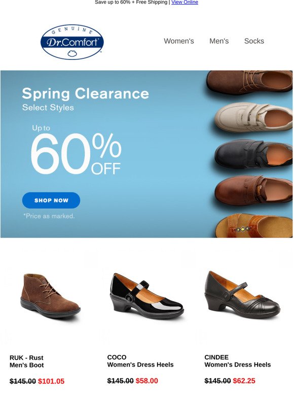 Dr. Comfort: End of Spring Clearance 