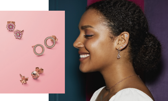 PANDORA Rose earrings with clear cubic zirconia – Pandora Jordan