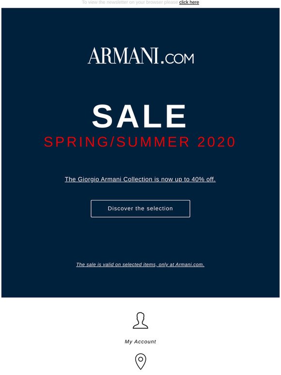 Emporio Armani Email Newsletters: Shop 