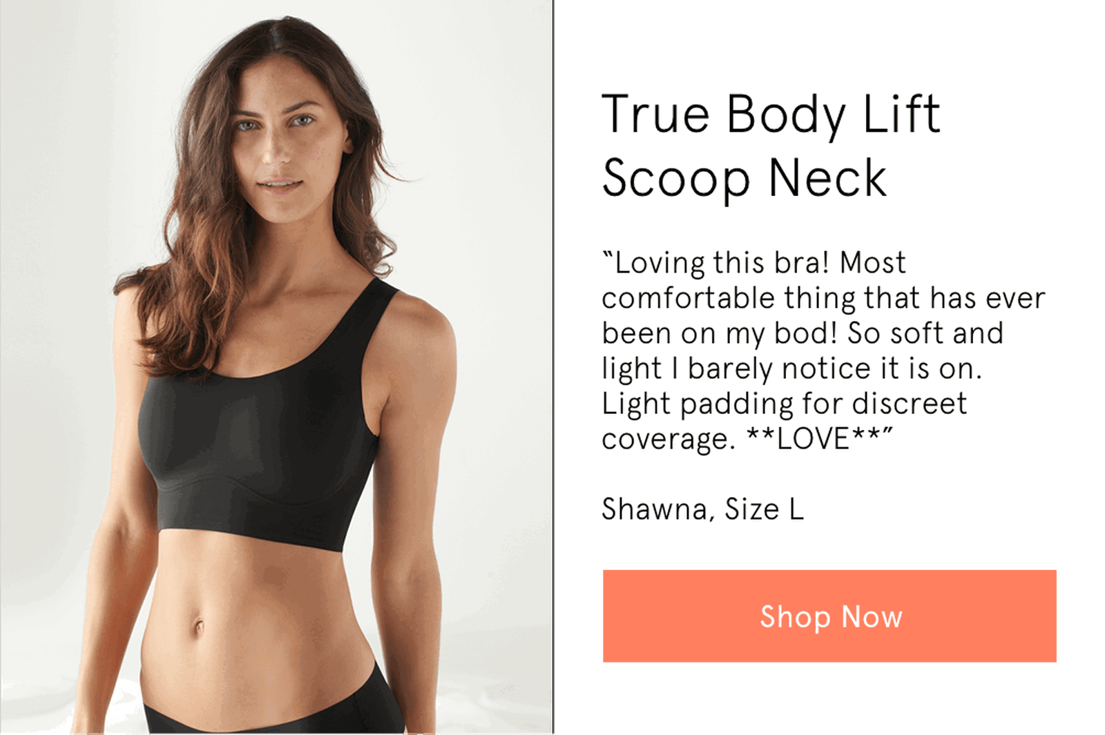  True & Co Womens True Body Lift Mesh Scoop Neck