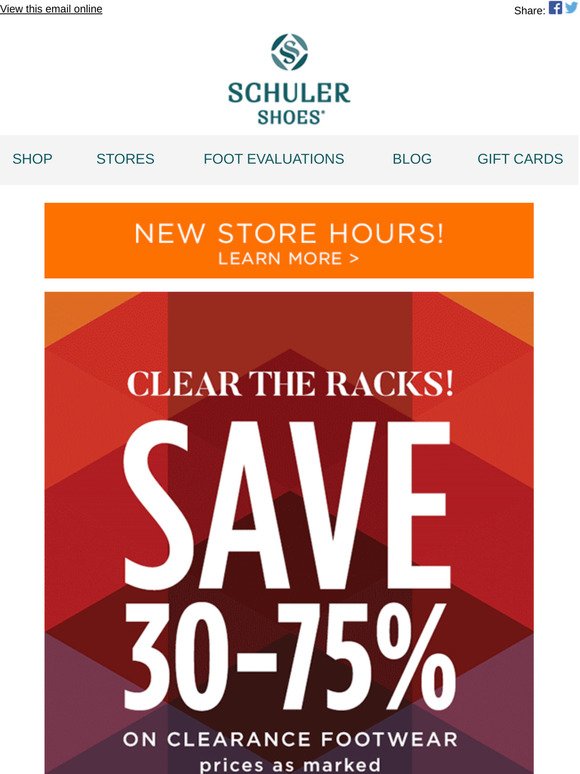 Schuler Shoes: Clear the Racks 