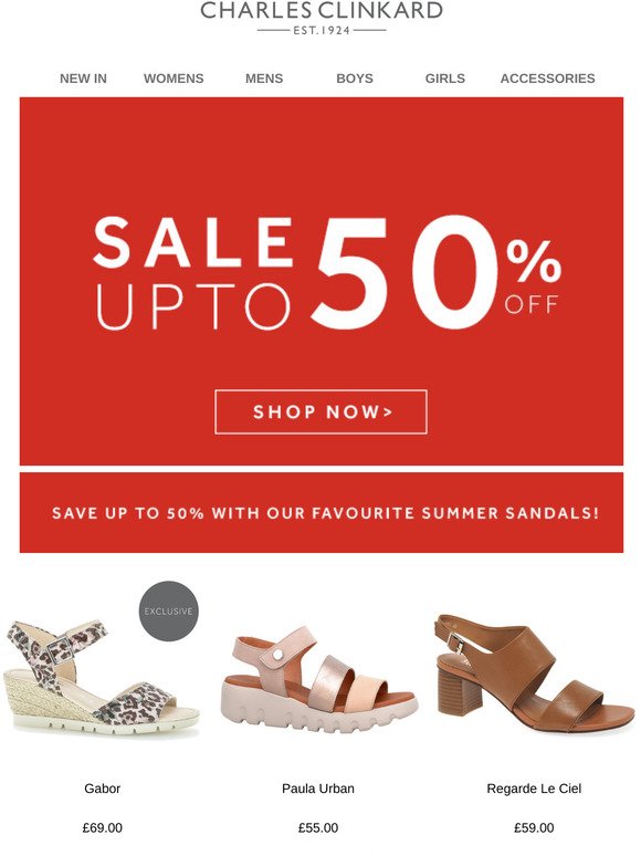 Charles Clinkard: Our Sandal Sale Is On 