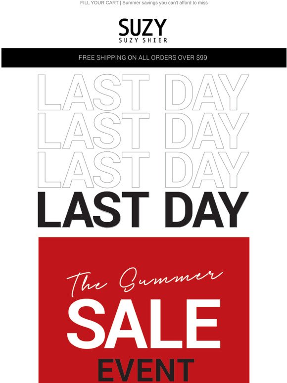 Suzy Shier Last Day Get It Or Regret It Summer Sale Jackpot Milled