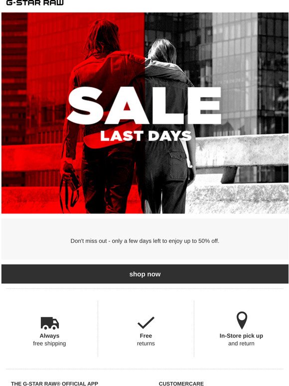 G-Star Raw: Last days of Sale: up to 50 