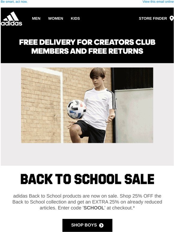 adidas KOO: The Back to School sale is 