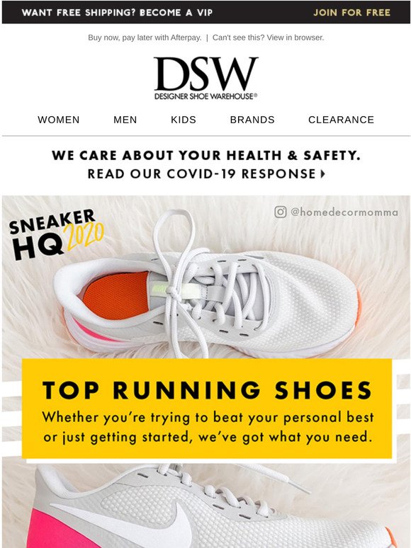 DSW: New running shoes—4 payments of 