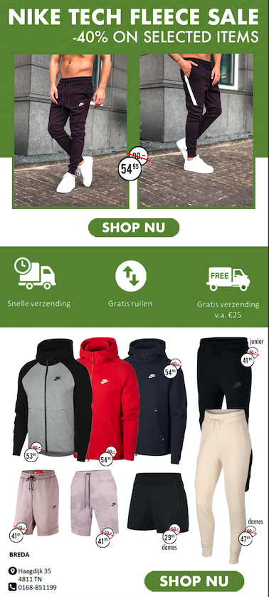 Soccerfanshop.nl: Nike Tech Fleece Sale 