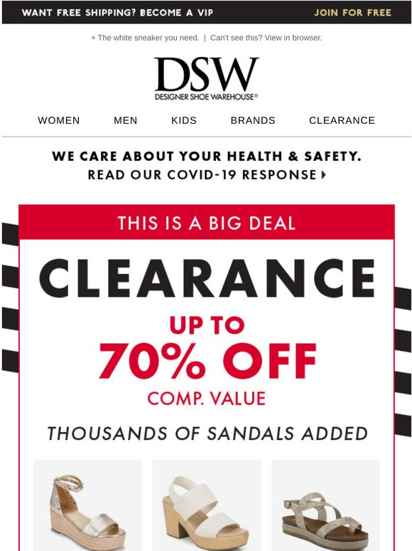 dsw clearance sale