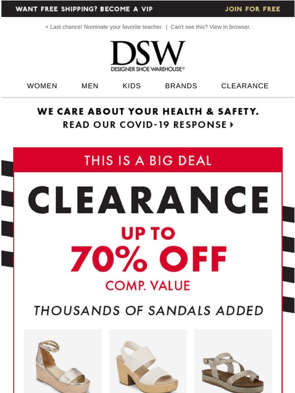 dsw womens clearance