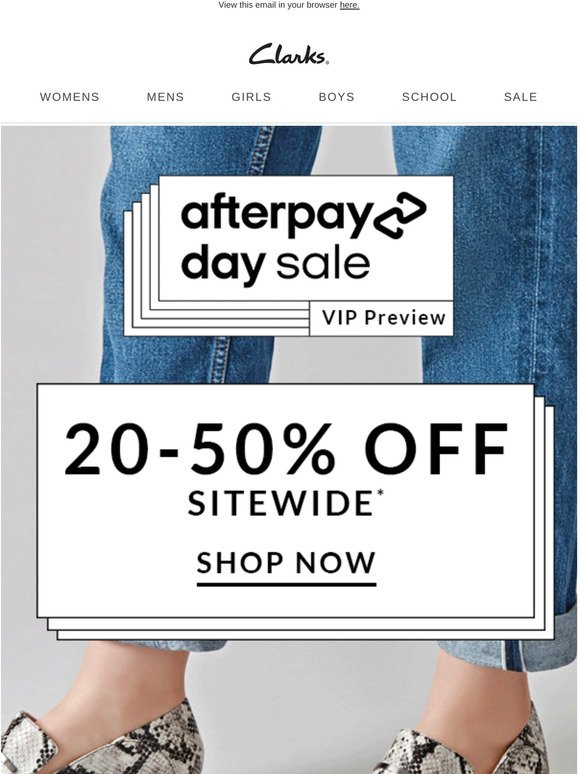 clarks afterpay