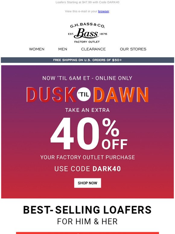 bass factory outlet coupon