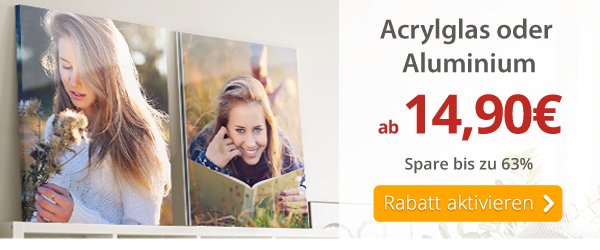 Dein Foto hinter Acrylglas oder auf Aluminium ab 14,90€