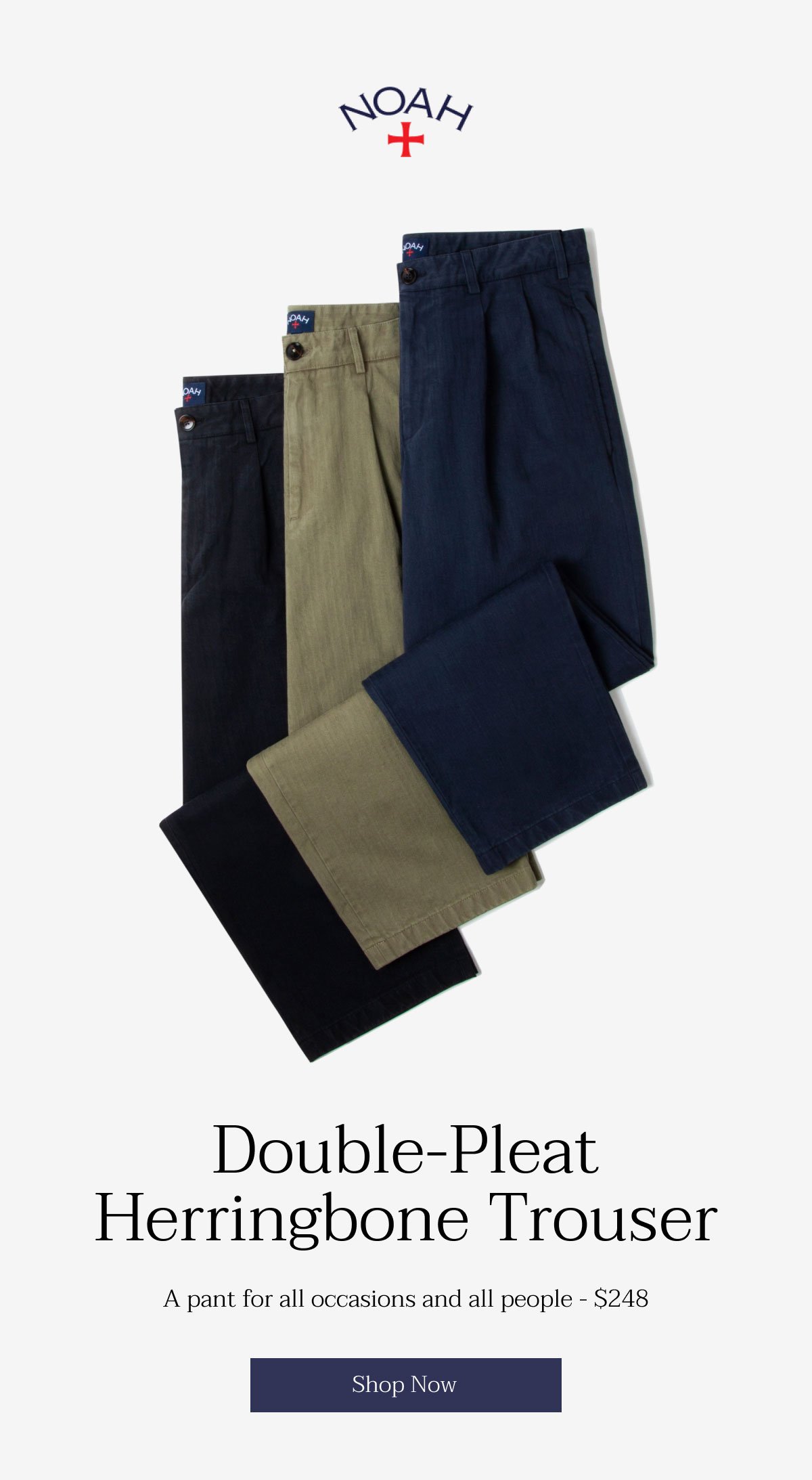 Noah Clothing: A Noah Staple: Double-Pleat Herringbone Trouser 