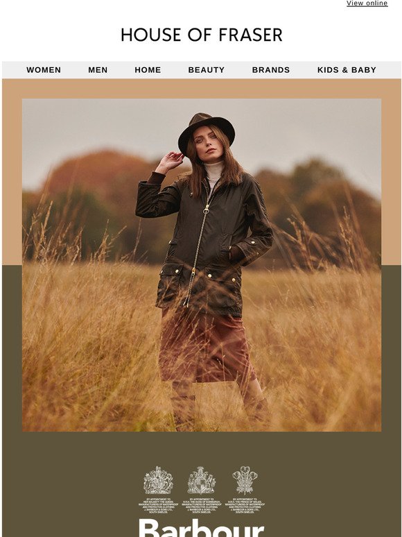 barbour house of fraser womens