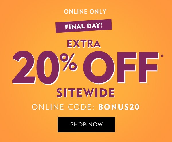 Hours left to save an extra 20 