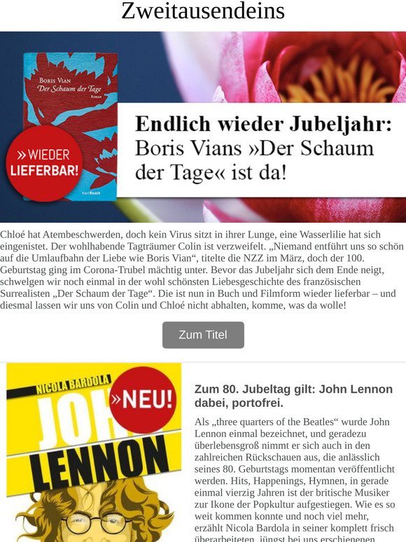 All You Need Is This: Boris Vian und John Lennon.