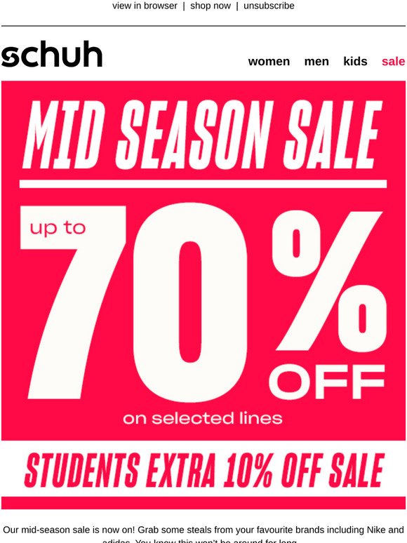 schuh: Mid-Season Sale Now On. | Milled