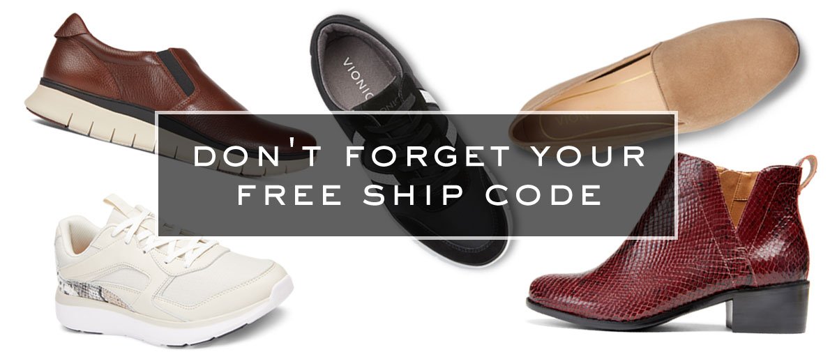 vionic shoes free shipping code