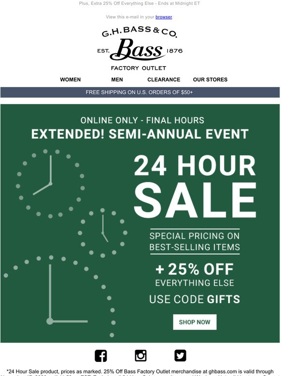 bass outlet sale