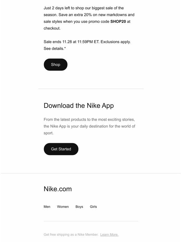 nike store promo code free 2 day shipping