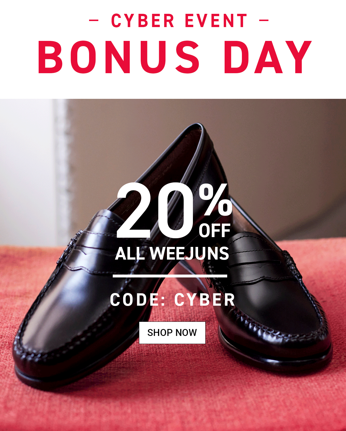 G.H. Bass: 20% off Weejuns: Just for 