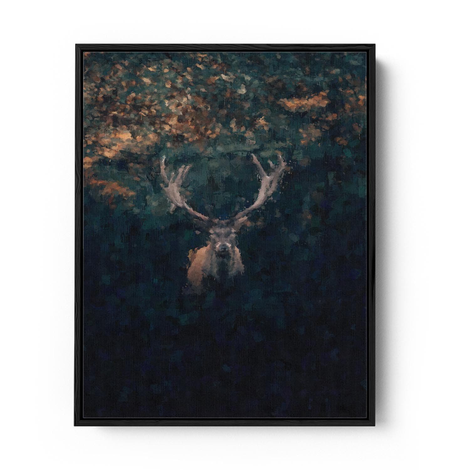 Image of Red Deer Stag In Winter Canvas Print