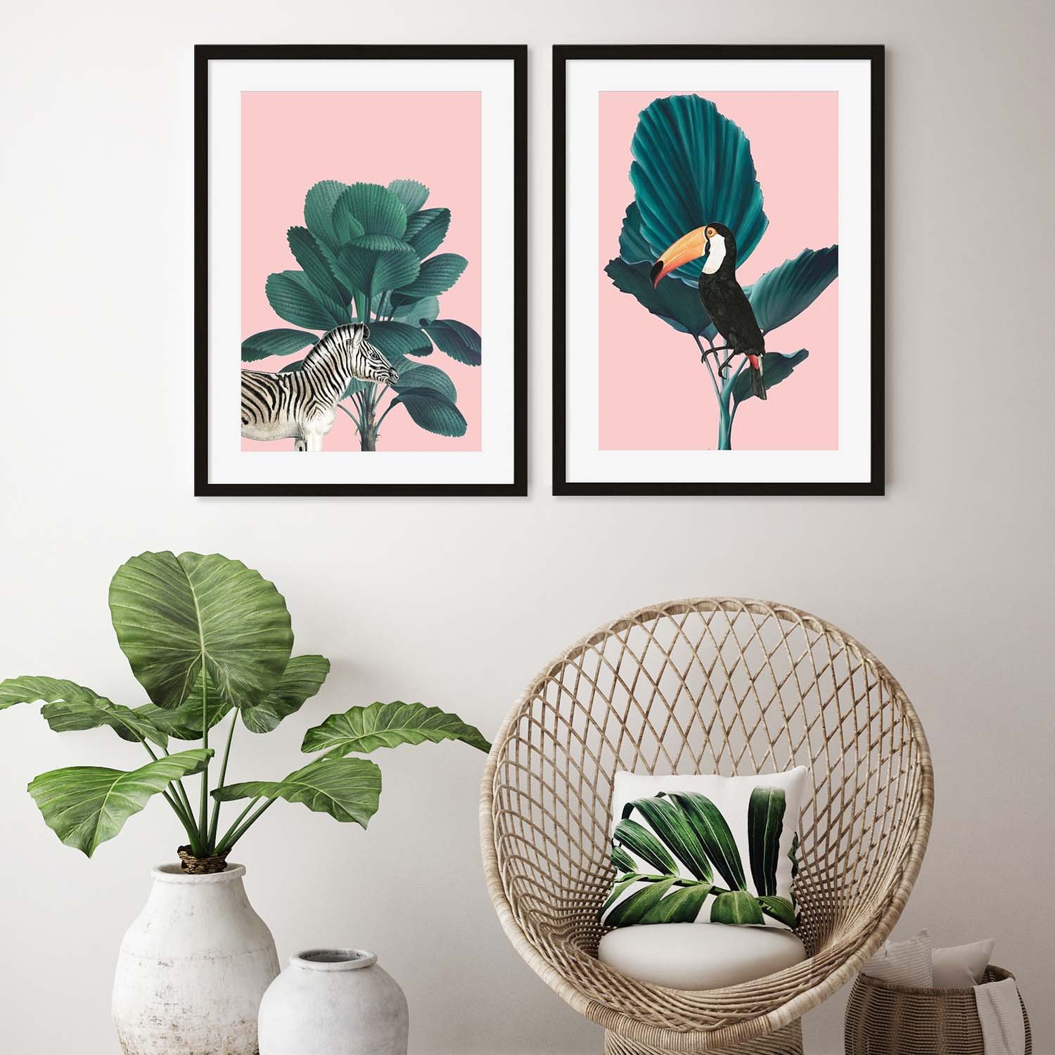Image of Tropical Jungle Animals - Print Set Of 2