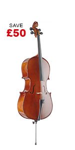 Stagg 3/4 solid spruce cello with bag